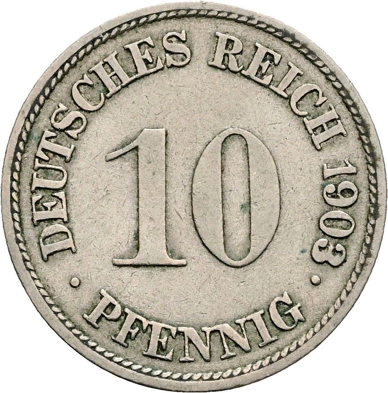 10 Pfennig 1903 G – Vorderseite