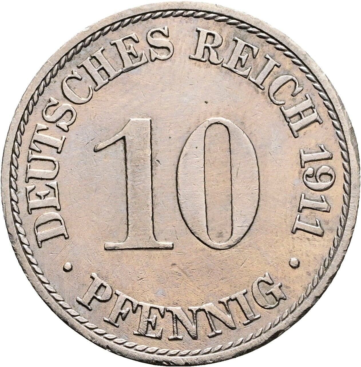10 Pfennig 1911 A – Vorderseite