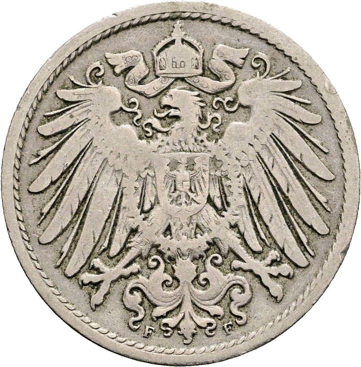 10 Pfennig 1898 F – Rückseite