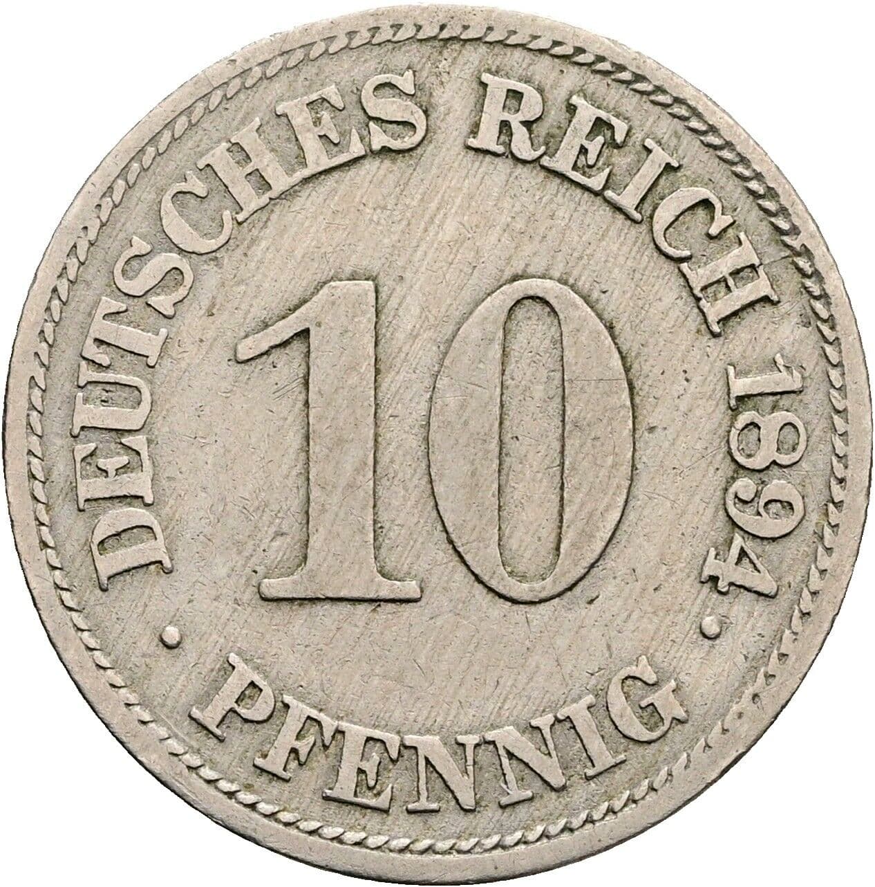 10 Pfennig 1894 E – Vorderseite