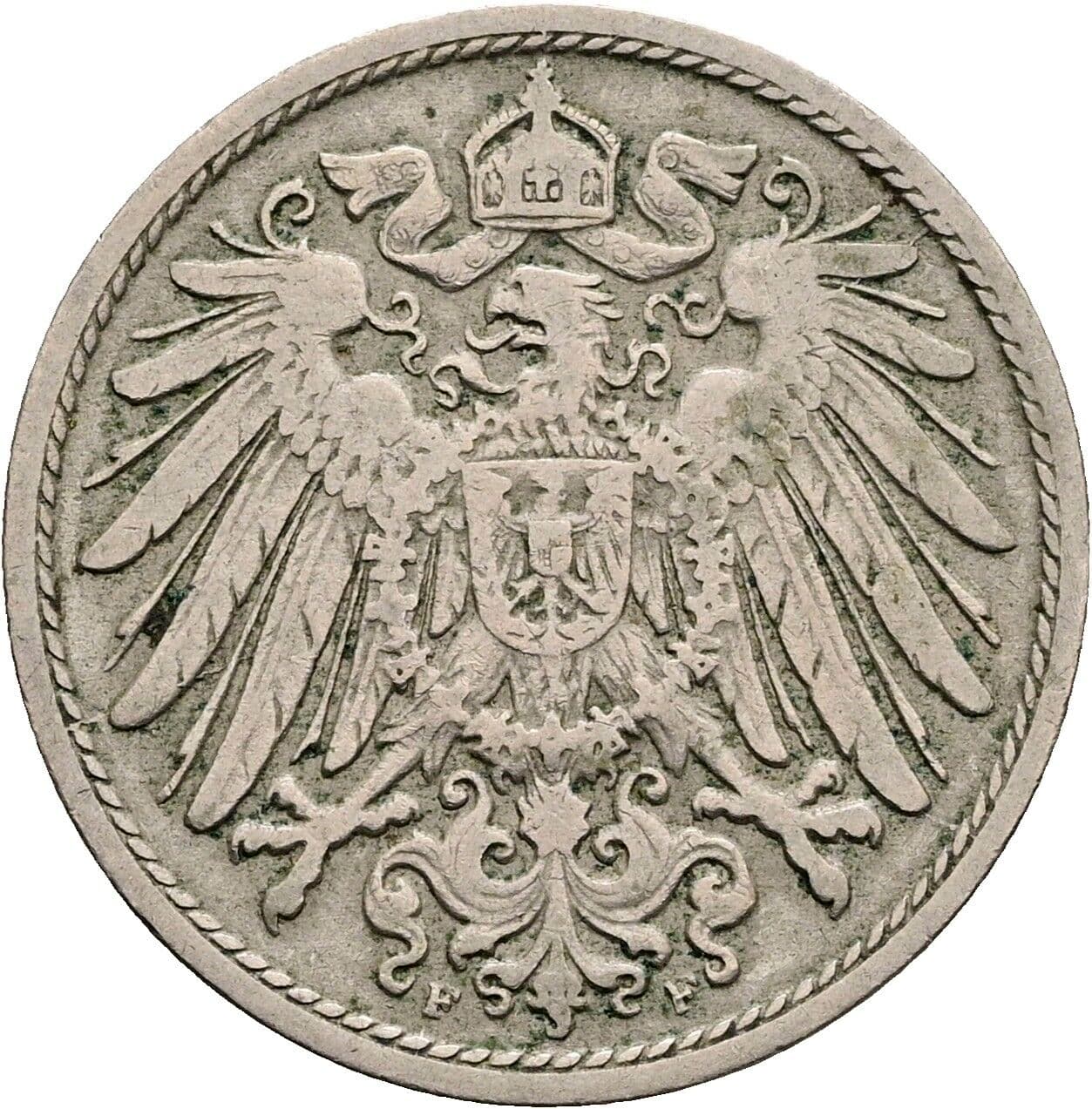 10 Pfennig 1890 F – Rückseite