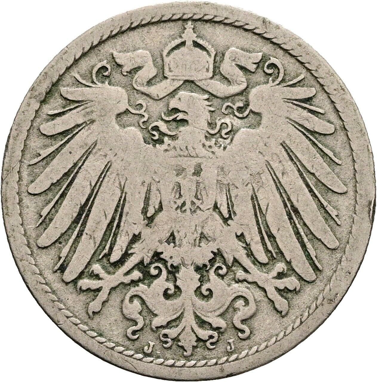 10 Pfennig 1890 J – Rückseite