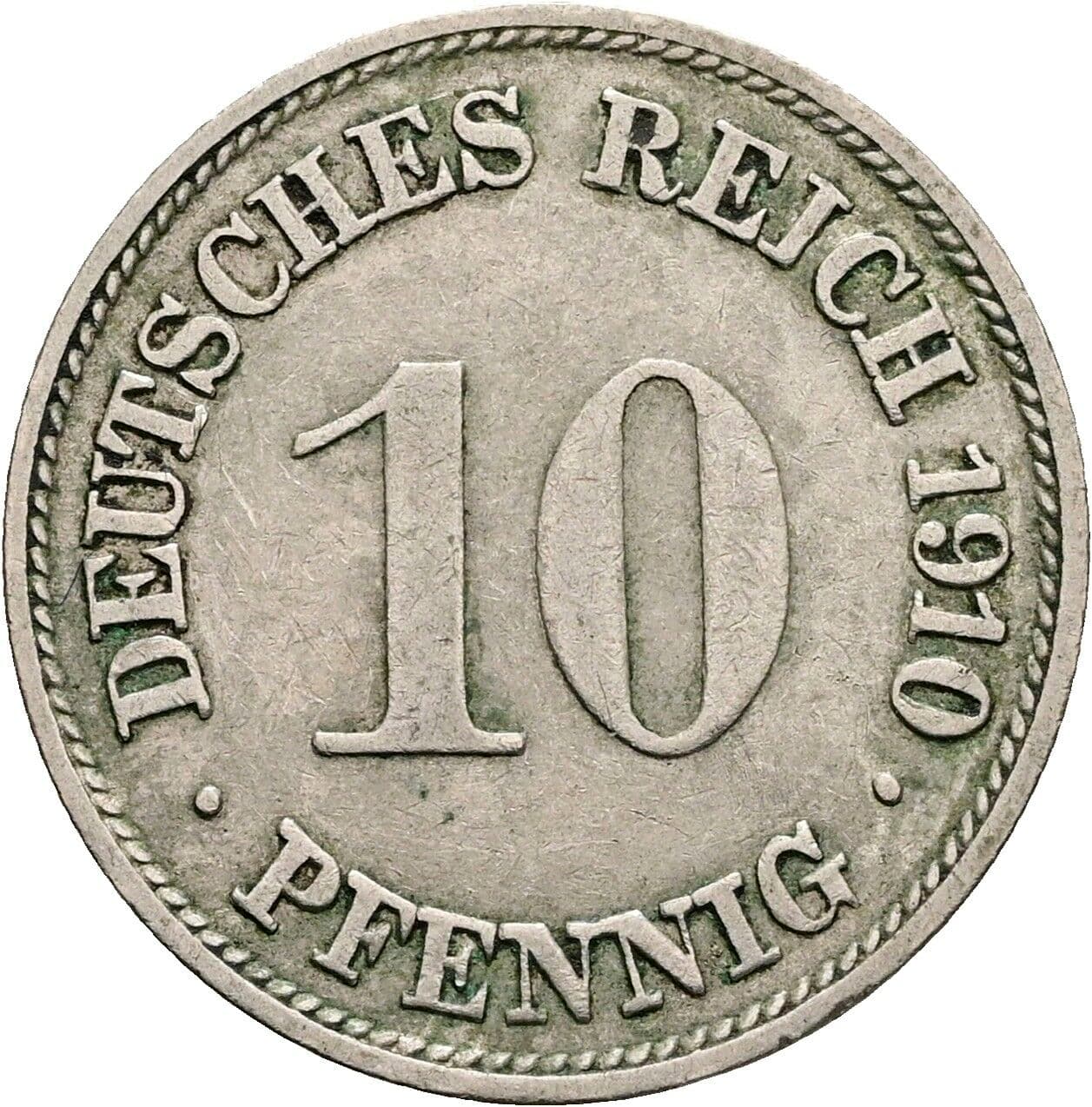 10 Pfennig 1910 G – Vorderseite