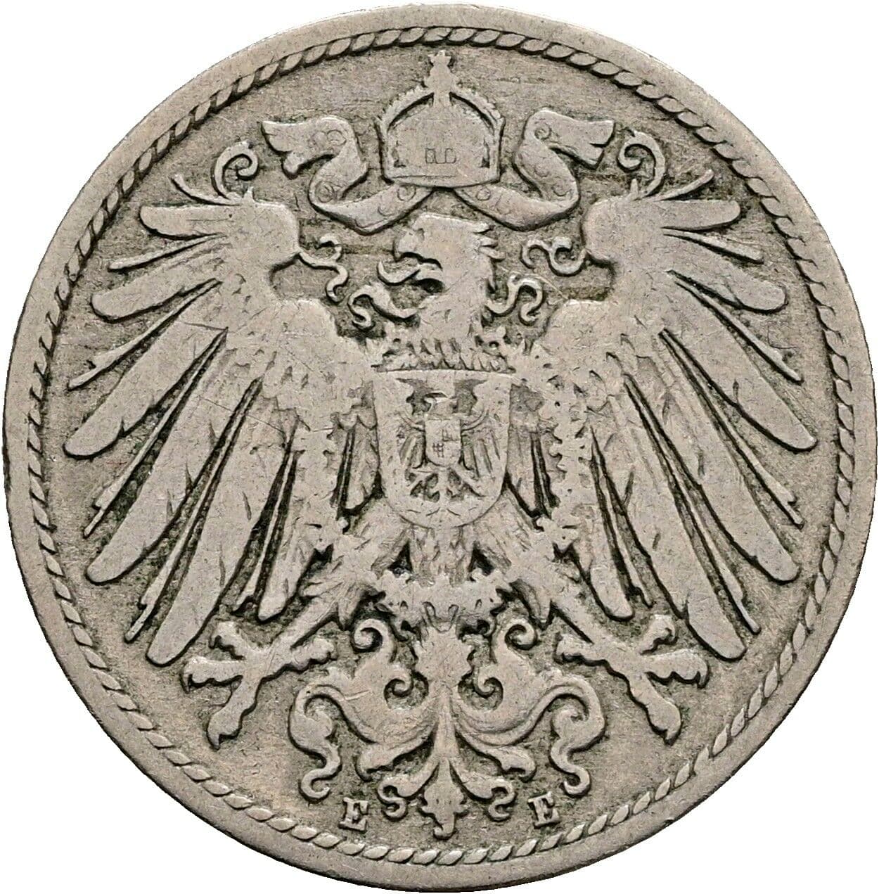 10 Pfennig 1891 E – Rückseite