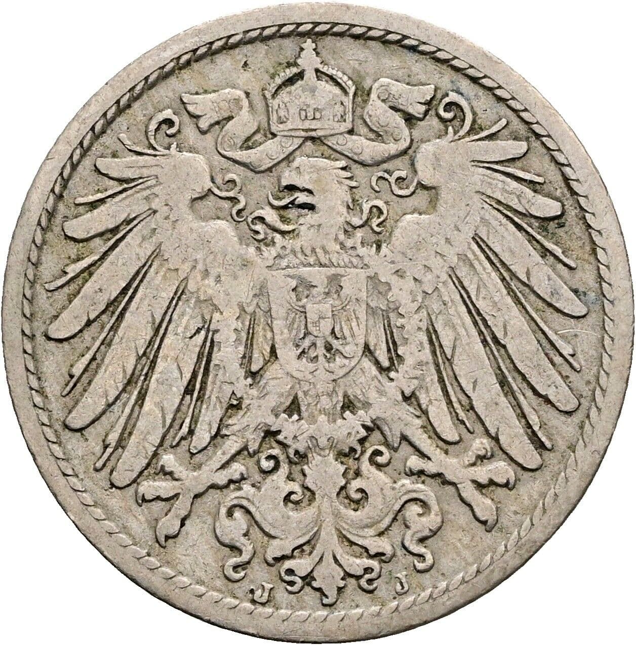 10 Pfennig 1893 J – Rückseite