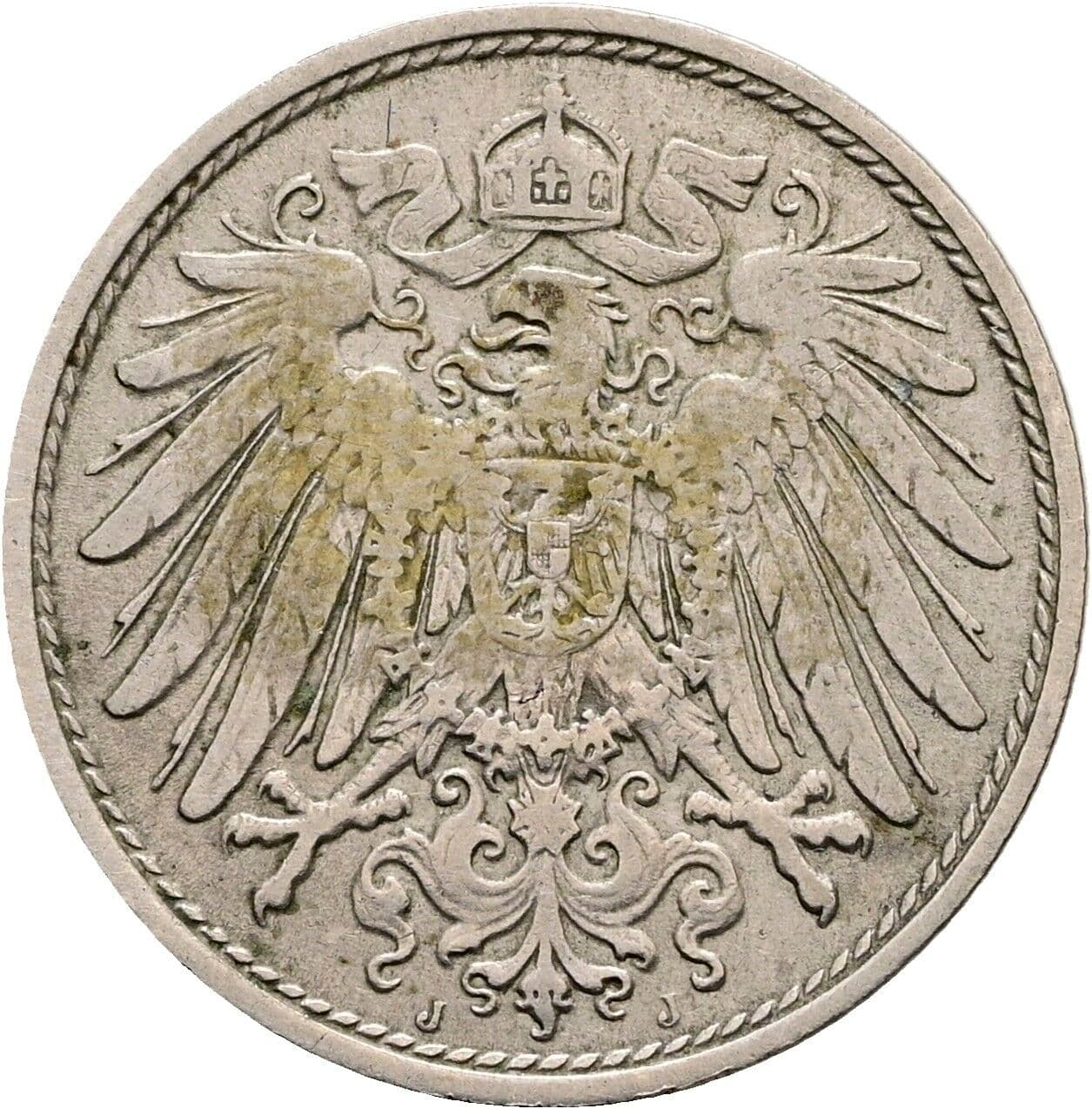 10 Pfennig 1909 J – Rückseite