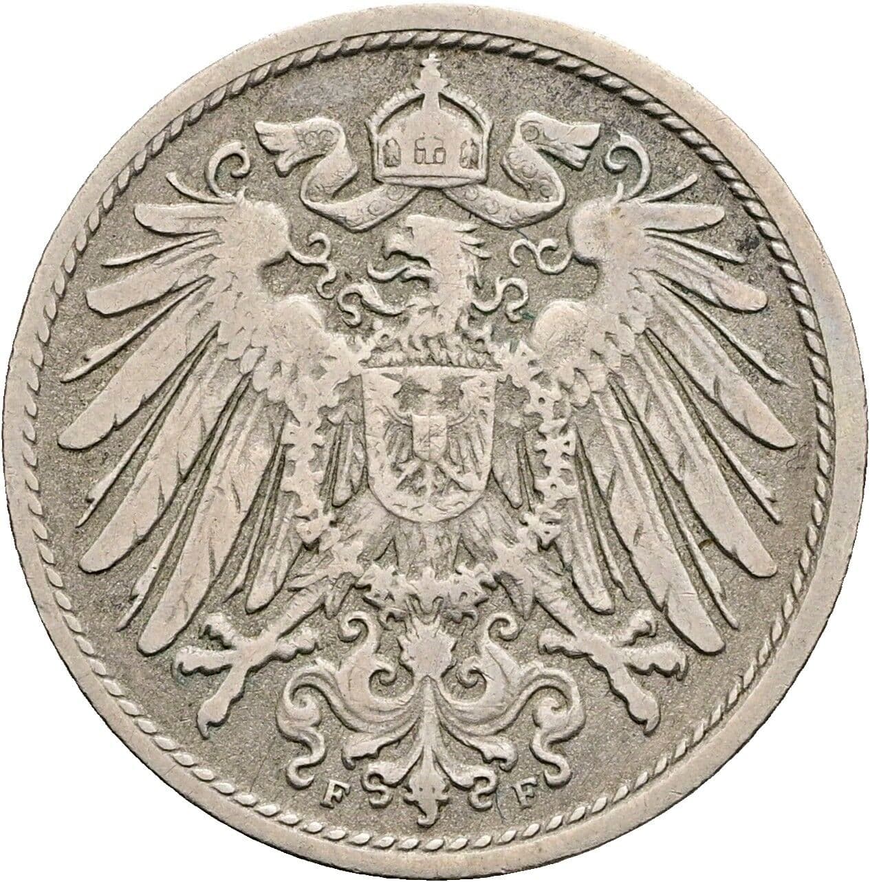 10 Pfennig 1898 F – Rückseite