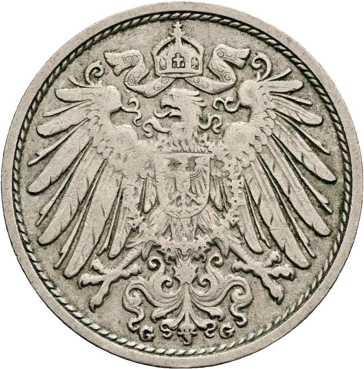 10 Pfennig 1910 G – Rückseite