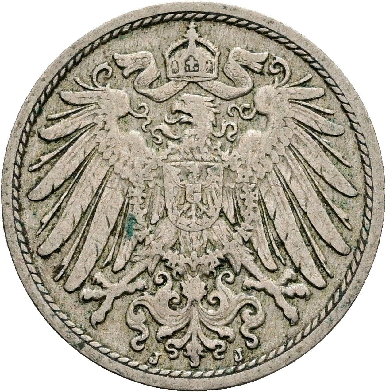 10 Pfennig 1905 J – Rückseite