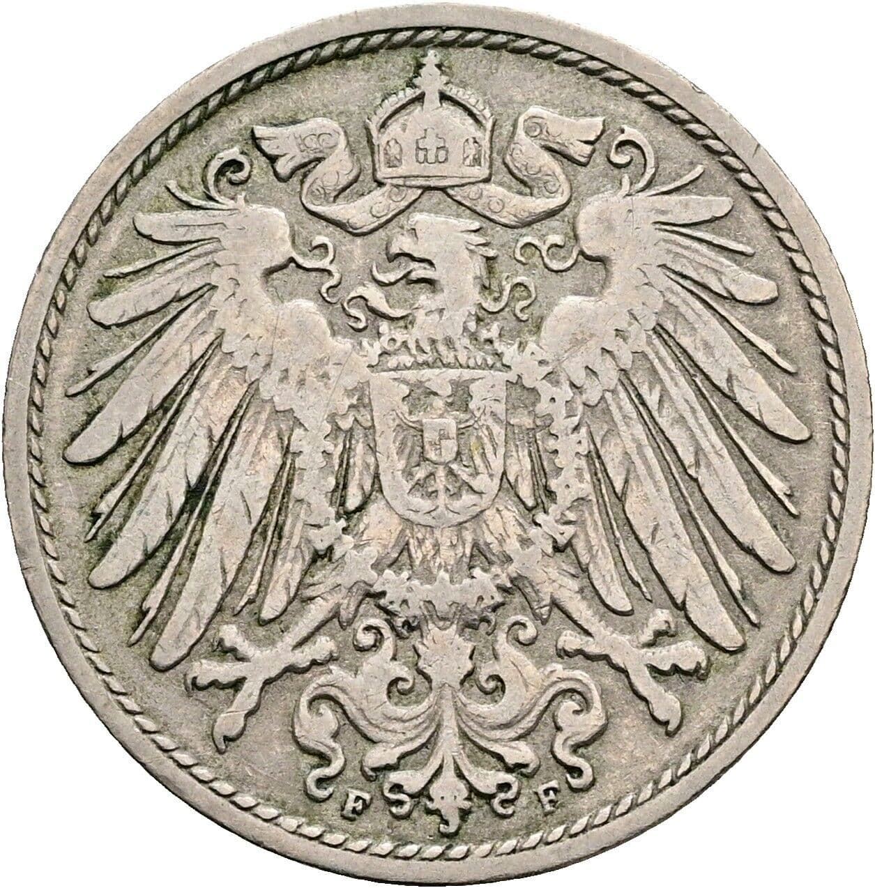10 Pfennig 1902 F – Rückseite