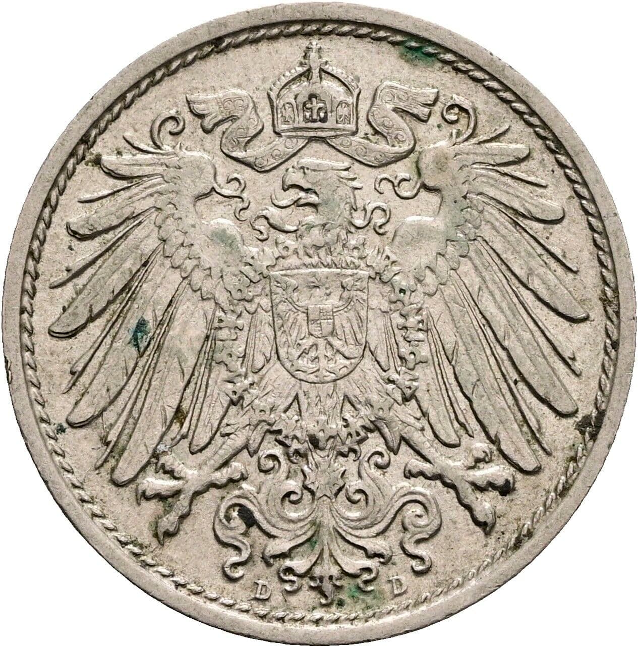 10 Pfennig 1902 D – Rückseite