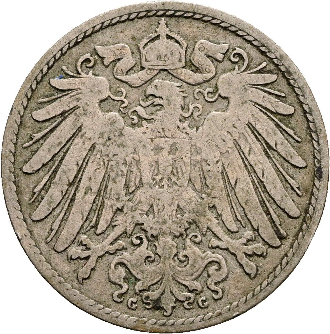 10 Pfennig 1897 G – Rückseite