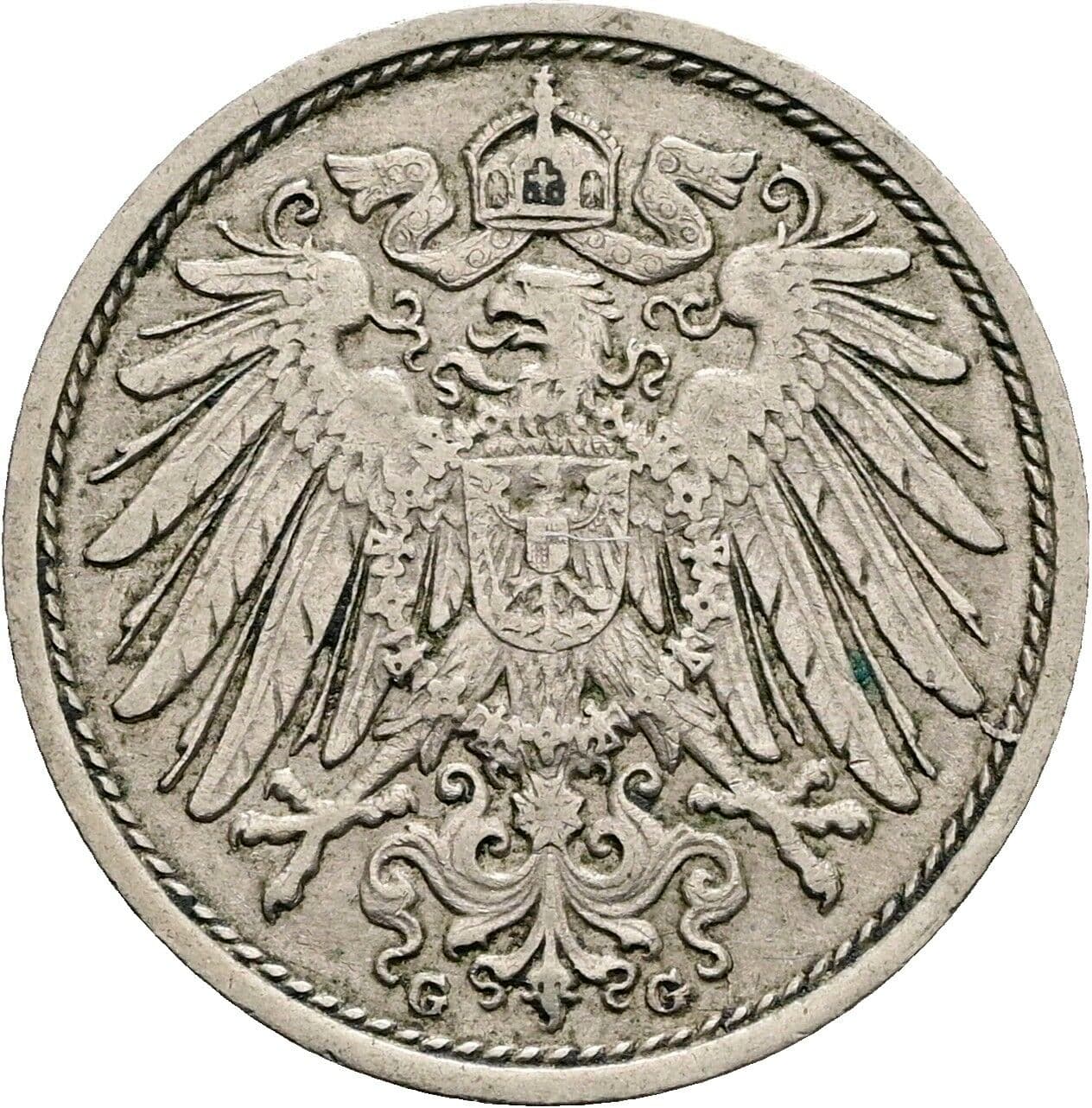 10 Pfennig 1908 G – Rückseite