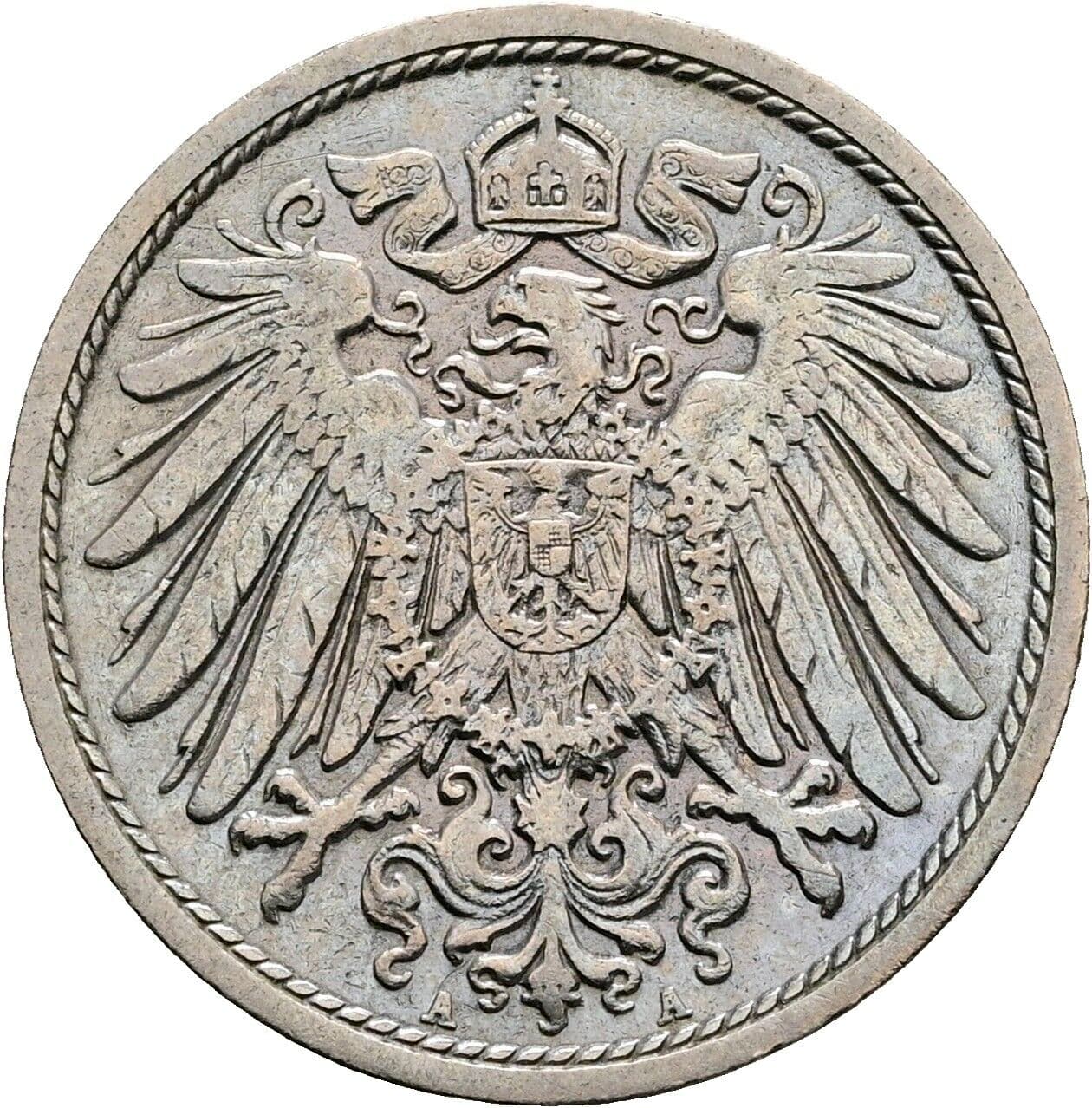 10 Pfennig 1907 A – Rückseite