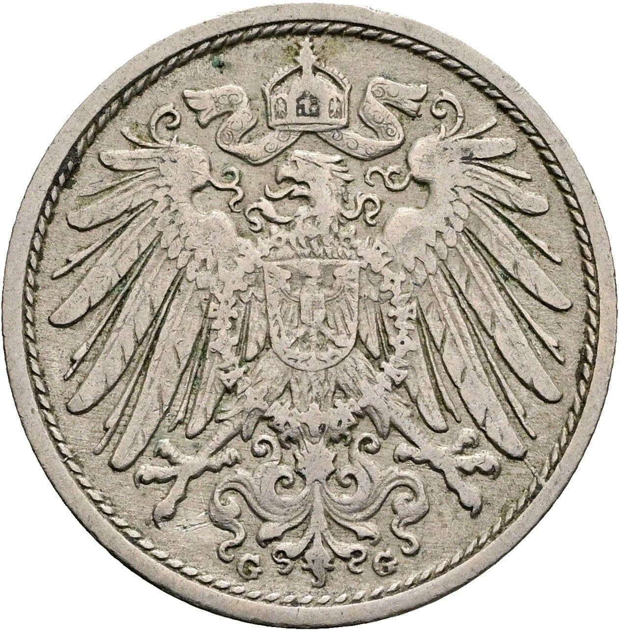 10 Pfennig 1908 G – Rückseite