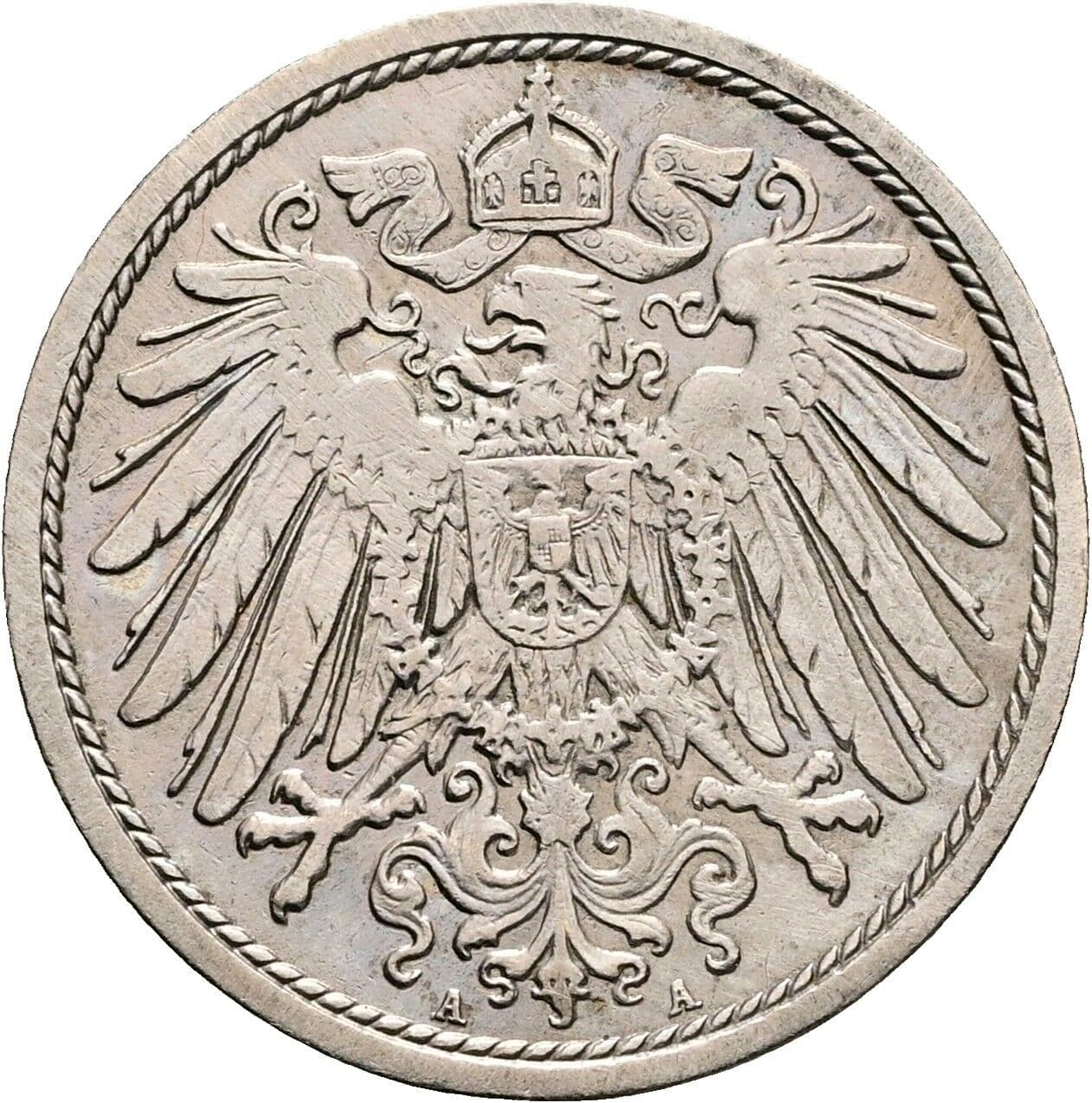 10 Pfennig 1908 A – Rückseite