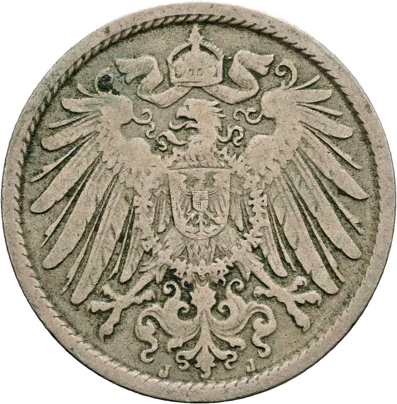 10 Pfennig 1901 J – Rückseite