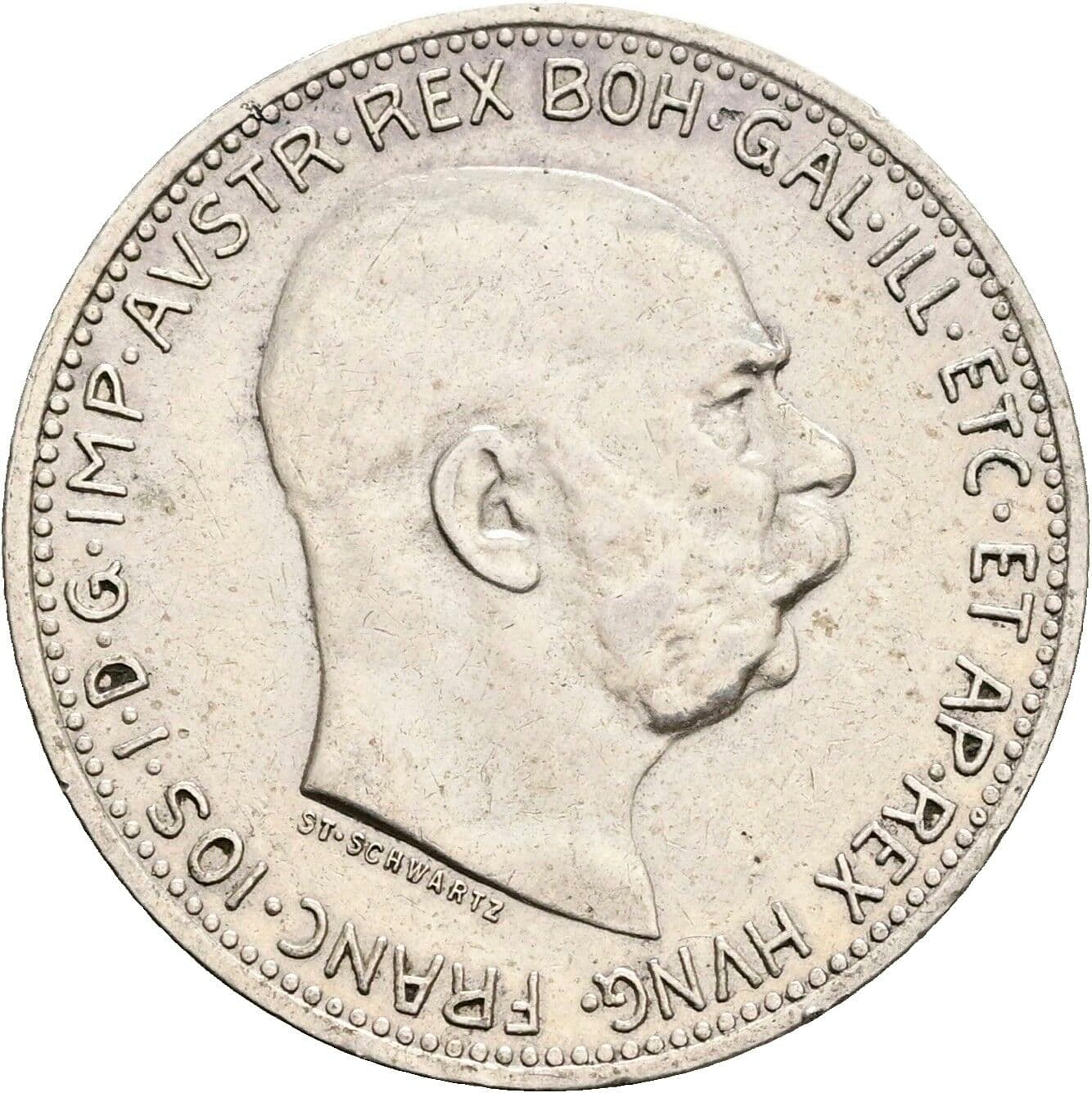 1 Krone Franz Joseph I. 1848-1916 1914 – Vorderseite