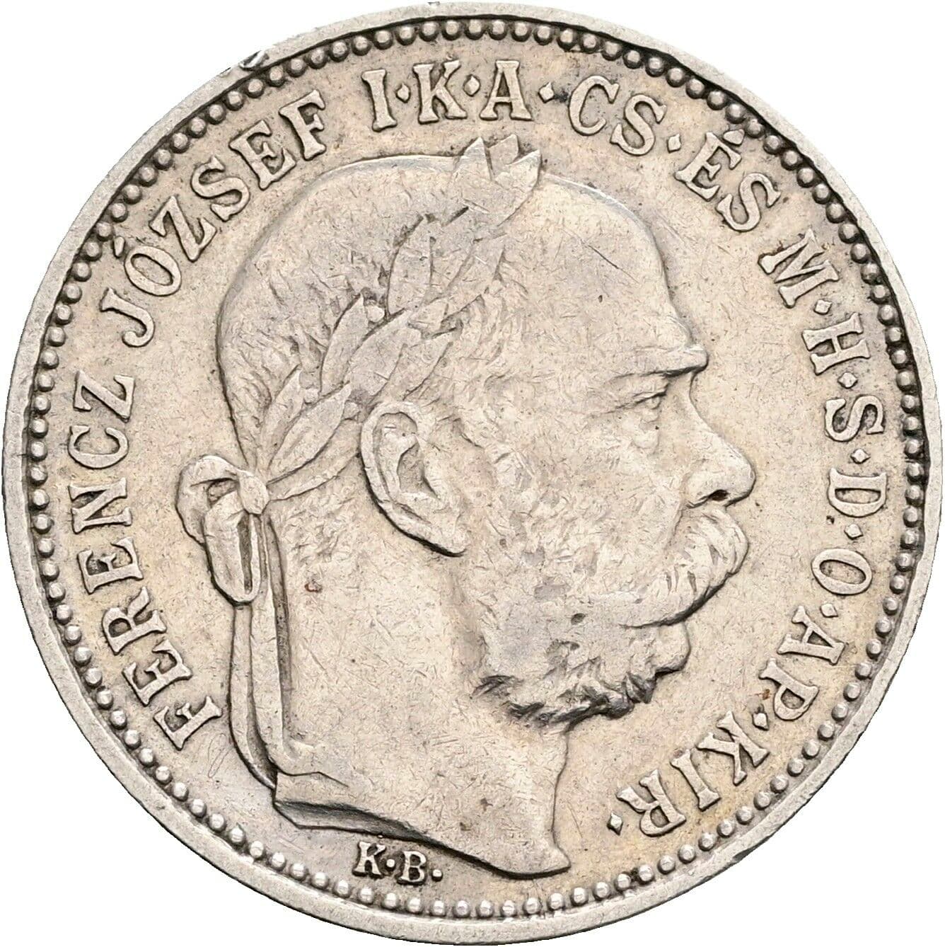 1 Korona Franz Joseph I. 1848-1916 1896 KB, Kremnitz – Vorderseite