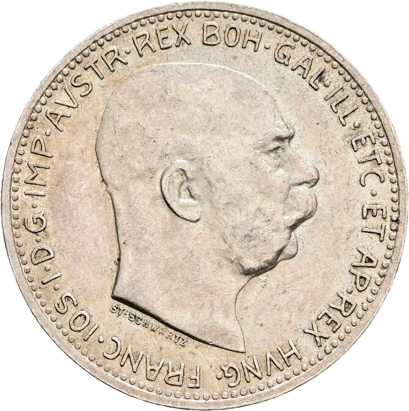 1 Krone Franz Joseph I. 1848-1916 1914 – Vorderseite