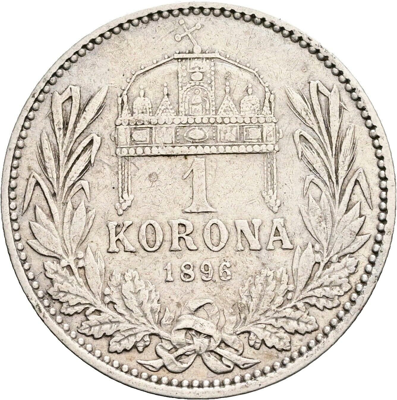 1 Korona Franz Joseph I. 1848-1916 1896 KB, Kremnitz – Rückseite