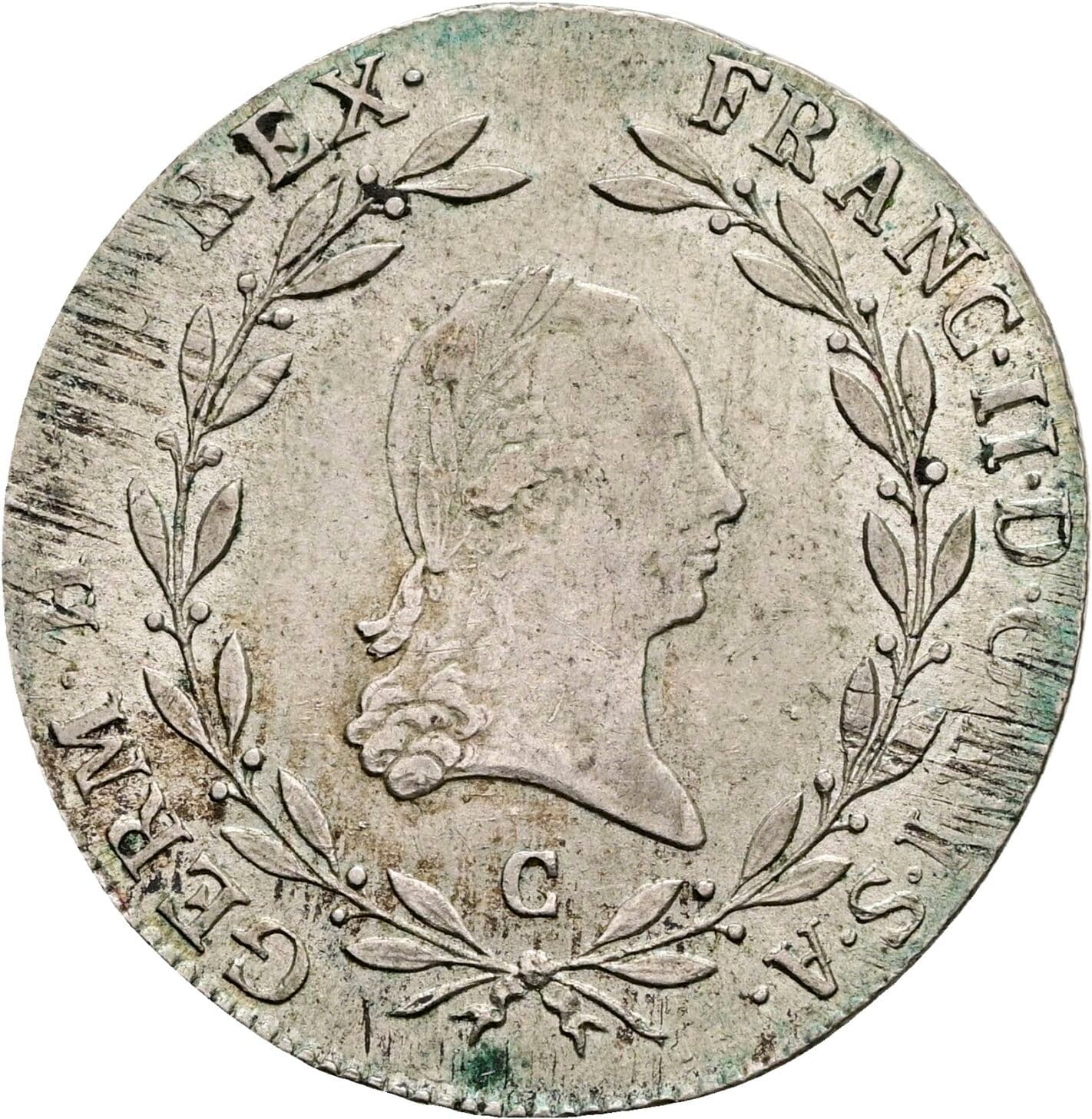 20 Kreuzer Franz II. (I). 1792-1835 1804 C, Prag – Vorderseite