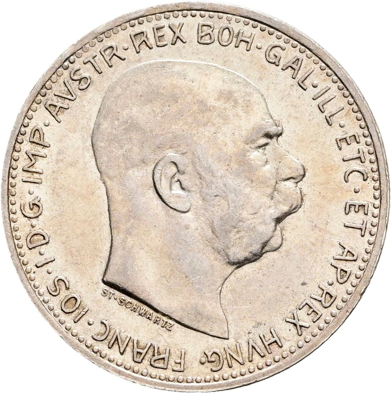 1 Krone Franz Joseph I. 1848-1916 1913 – Vorderseite