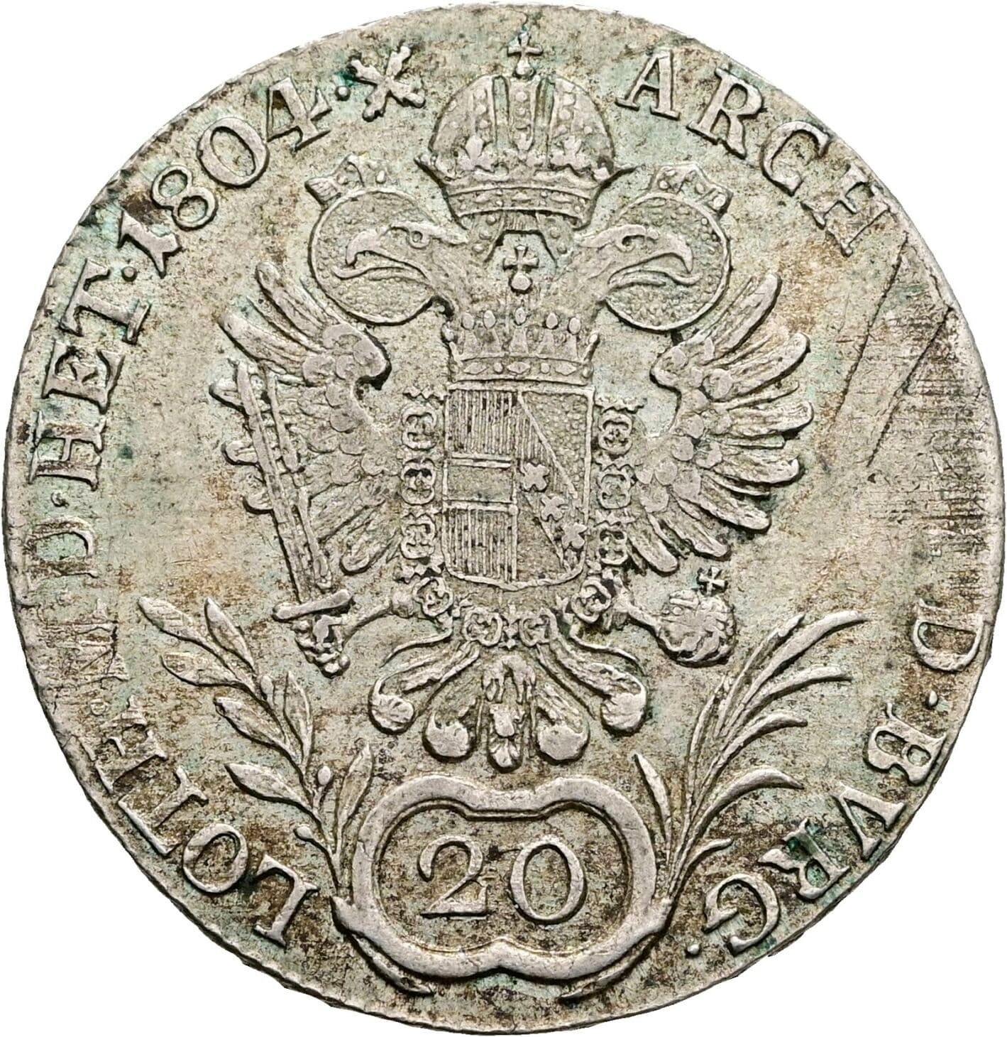 20 Kreuzer Franz II. (I). 1792-1835 1804 C, Prag – Rückseite
