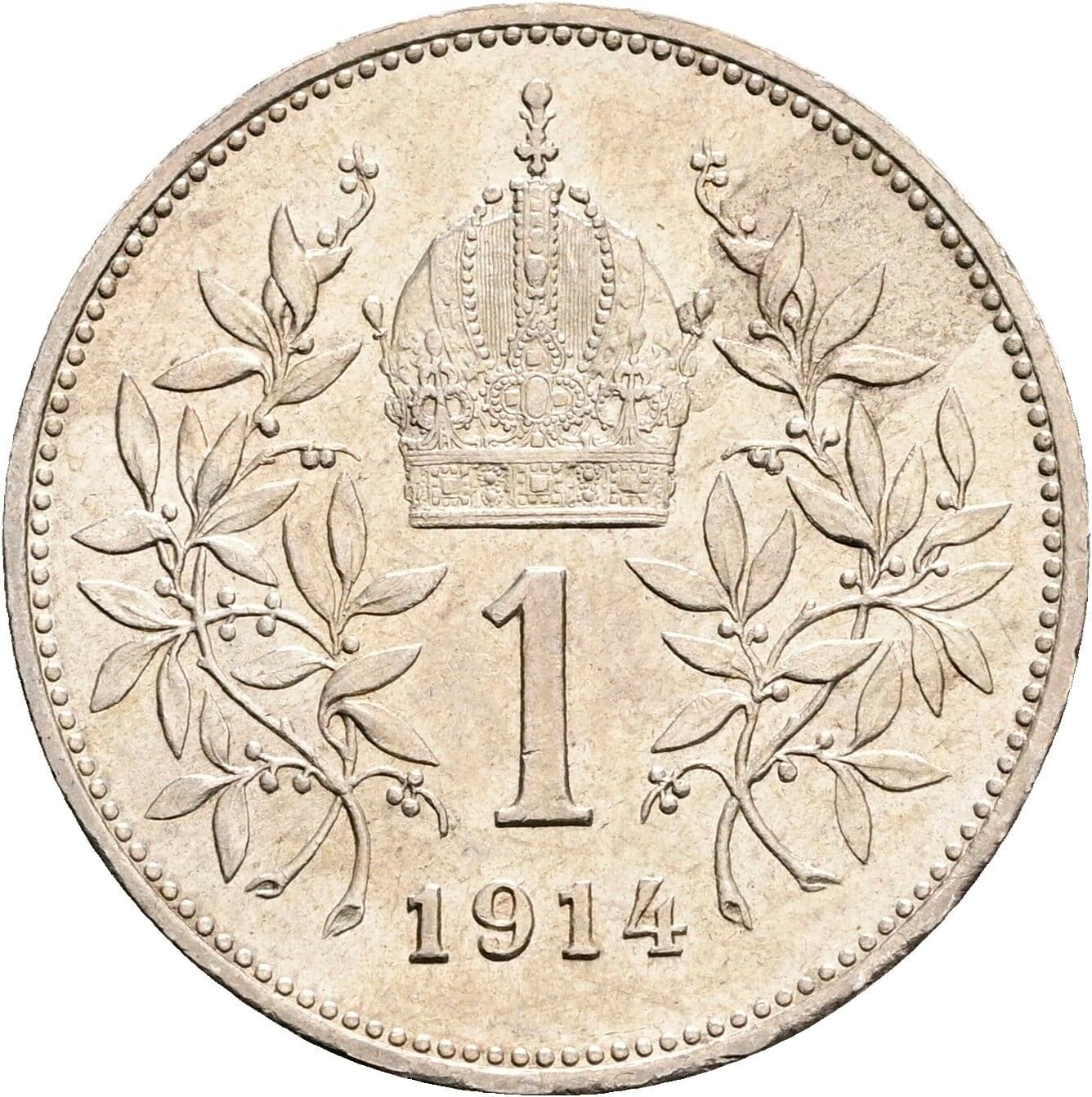 1 Krone Franz Joseph I. 1848-1916 1914 – Rückseite