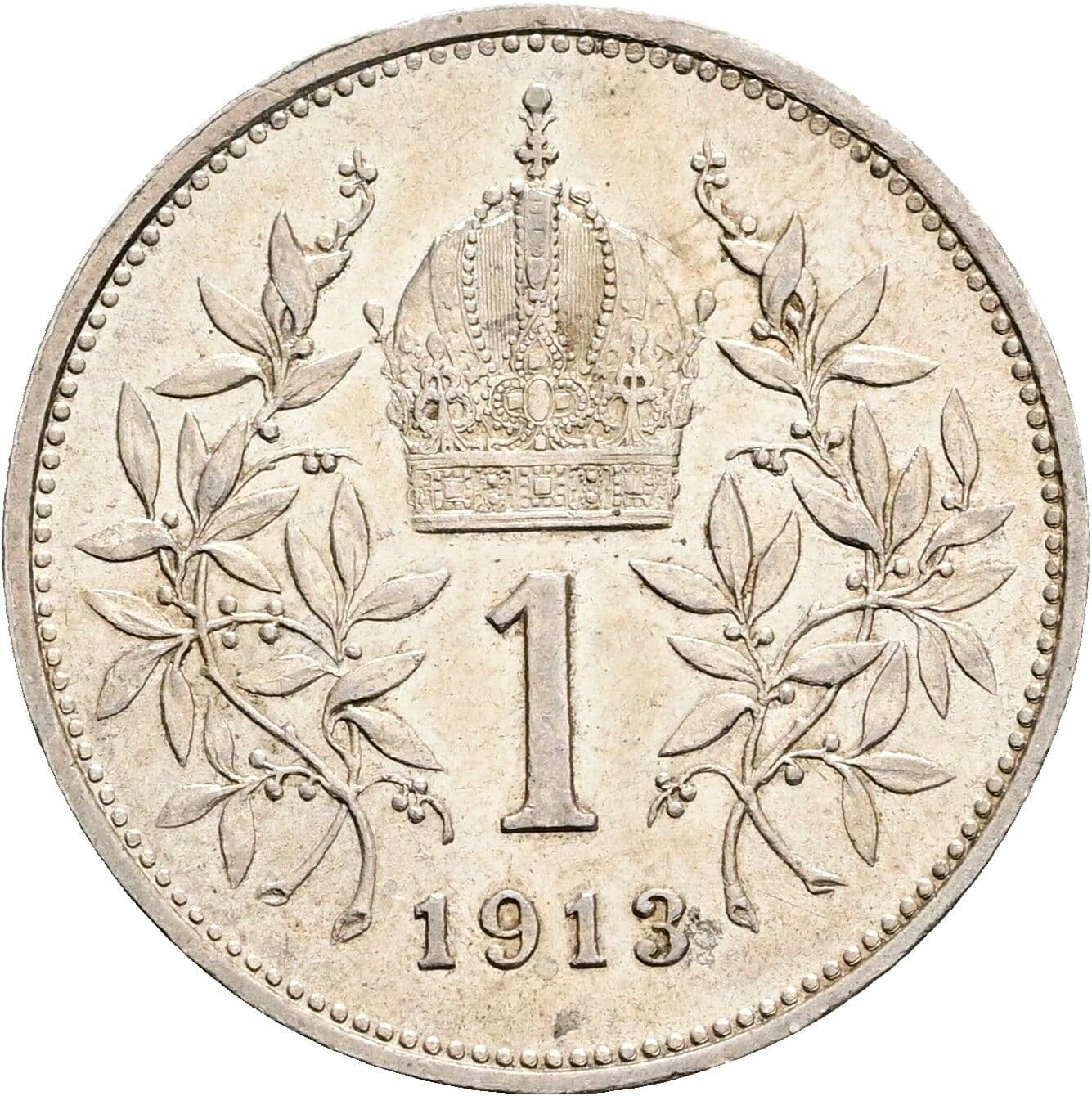 1 Krone Franz Joseph I. 1848-1916 1913 – Rückseite