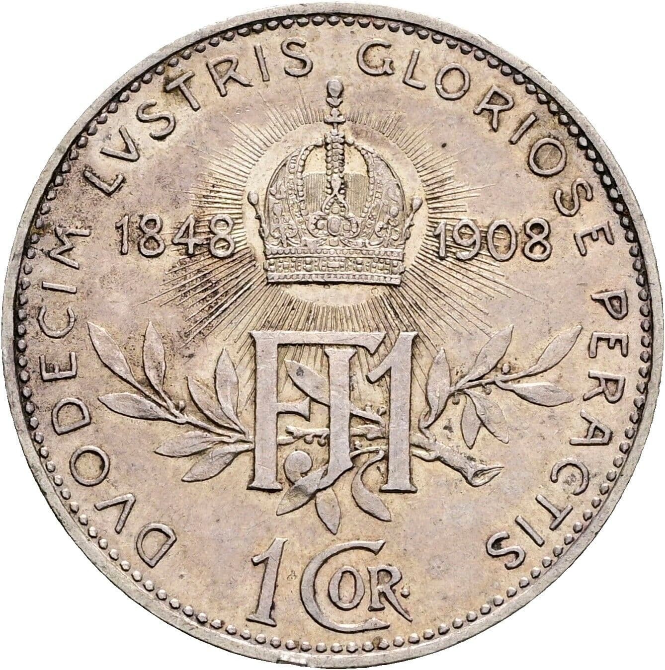 1 Krone Franz Joseph I. 1848-1916 1848/1908 – Rückseite