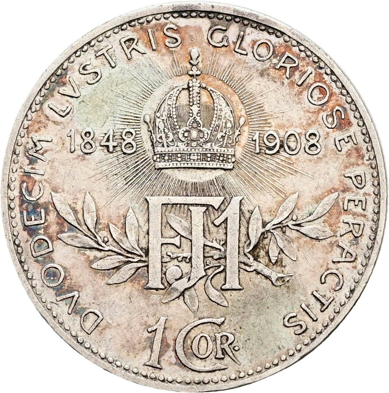 1 Krone Franz Joseph I. 1848-1916 1908 – Rückseite