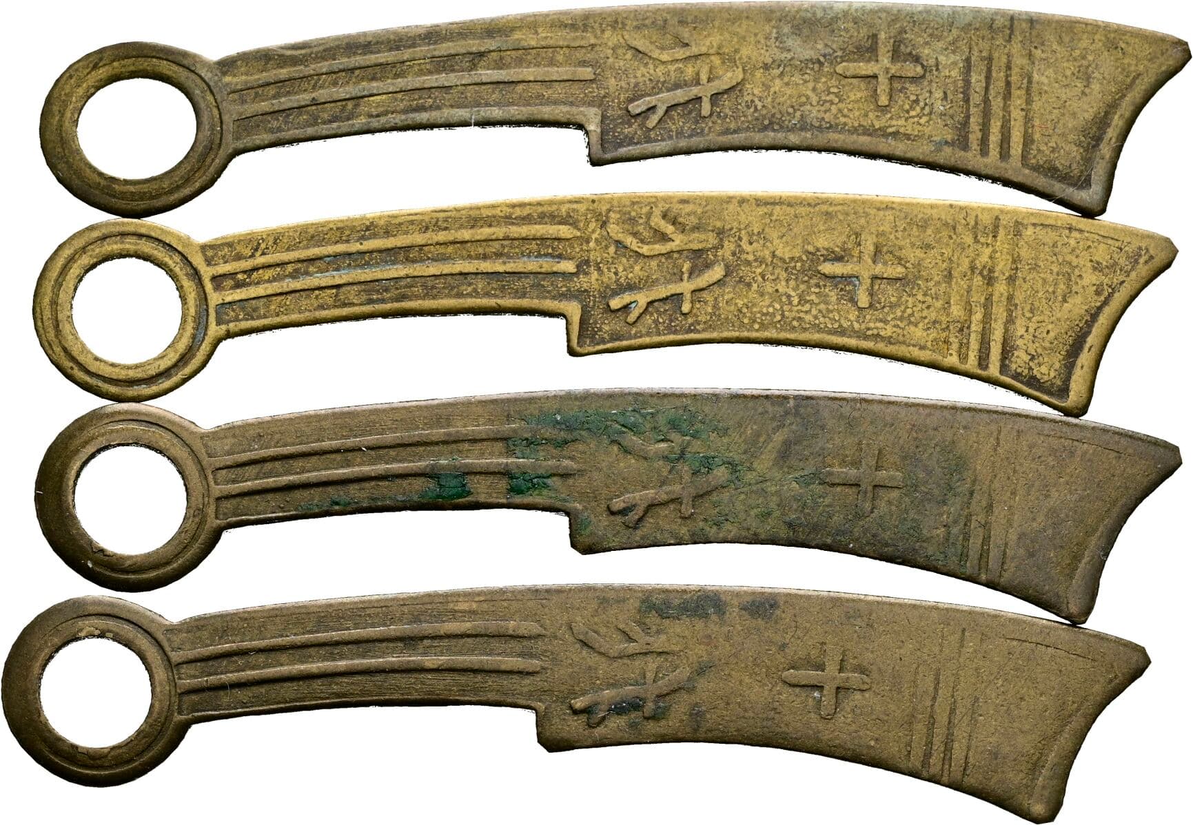 Lot 4 Stück Messergeld spätere Anfertigung – Rückseite