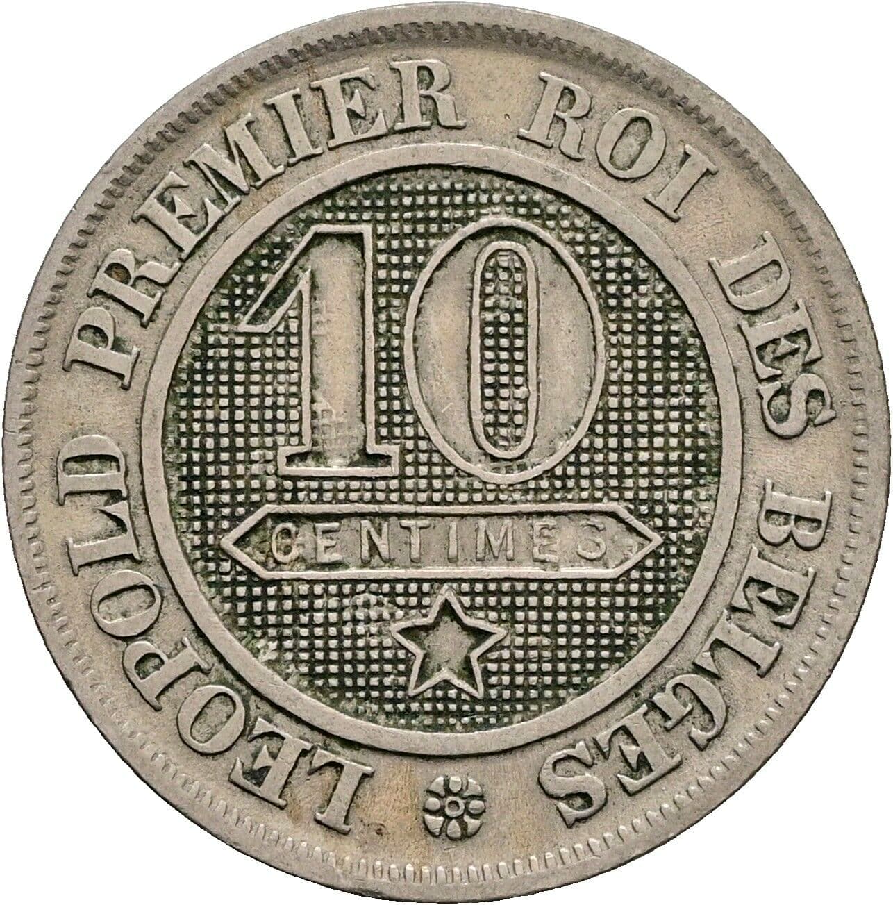 10 Centimes Leopold I. 1831-1865 1862 – Vorderseite