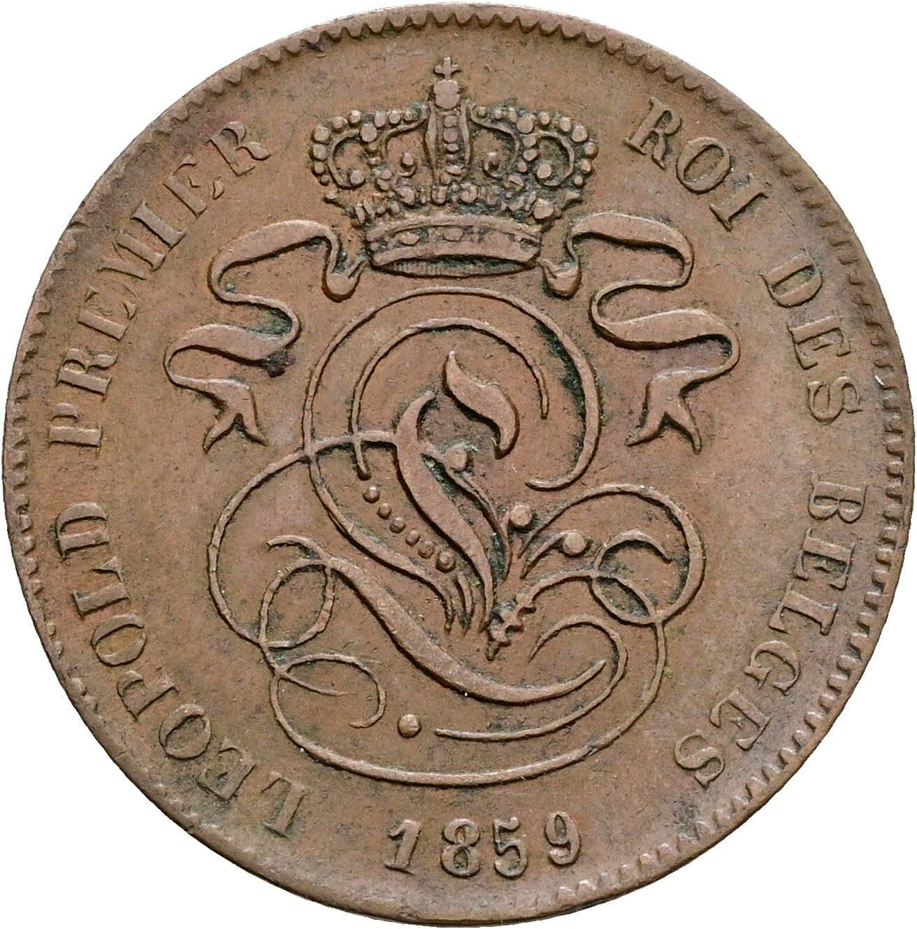 2 Centimes Leopold I. 1831-1865 1859 – Rückseite