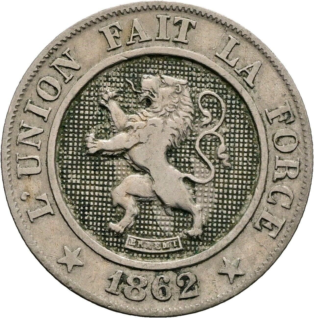 10 Centimes Leopold I. 1831-1865 1862 – Rückseite