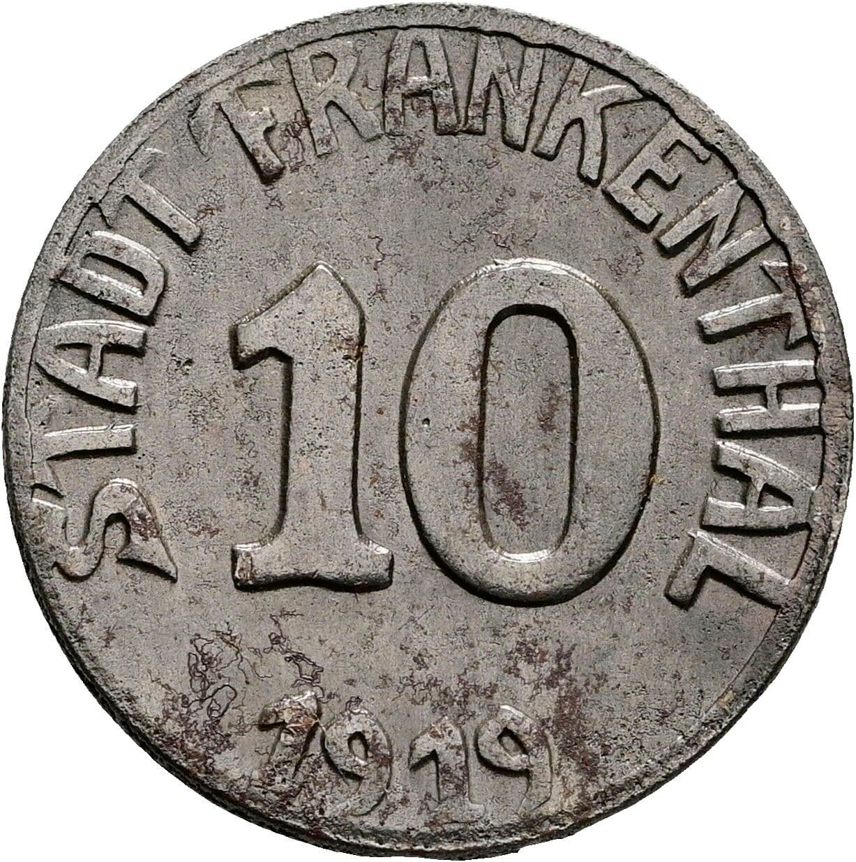 10 Pfennig 1919 – Vorderseite