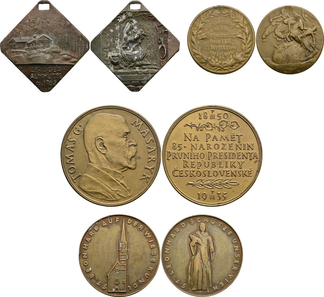 Lot mit 4 Stück Medaillen/Plaketten