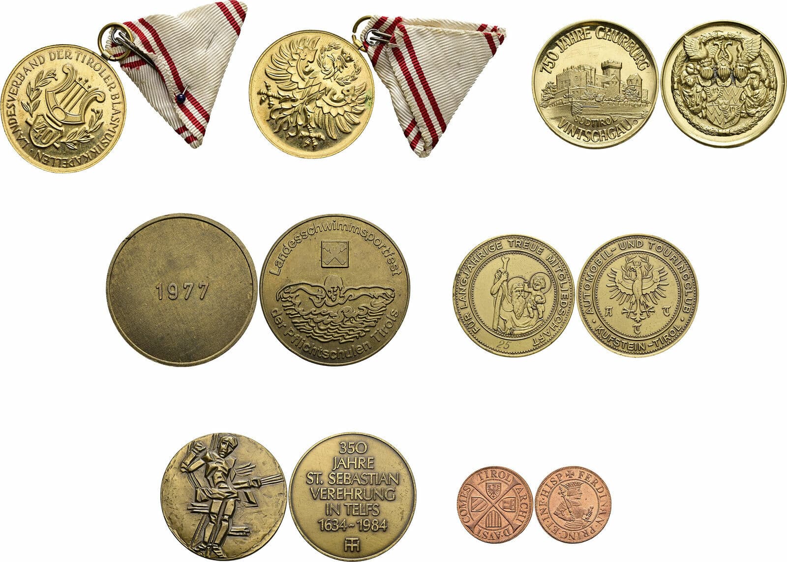 Lot 6 Stück Medaillen/Jeton