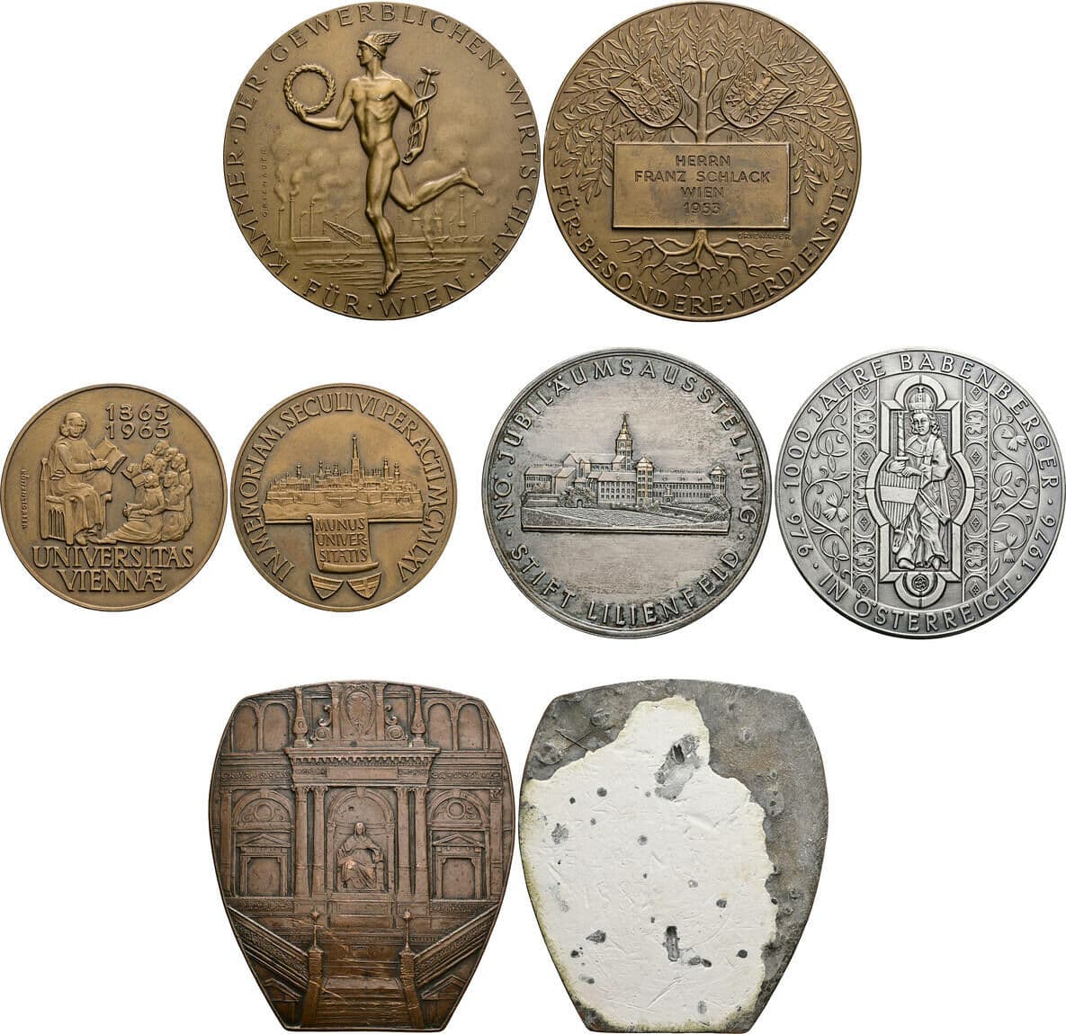 Lot 3 Stück Medaillen + 1 Plakette