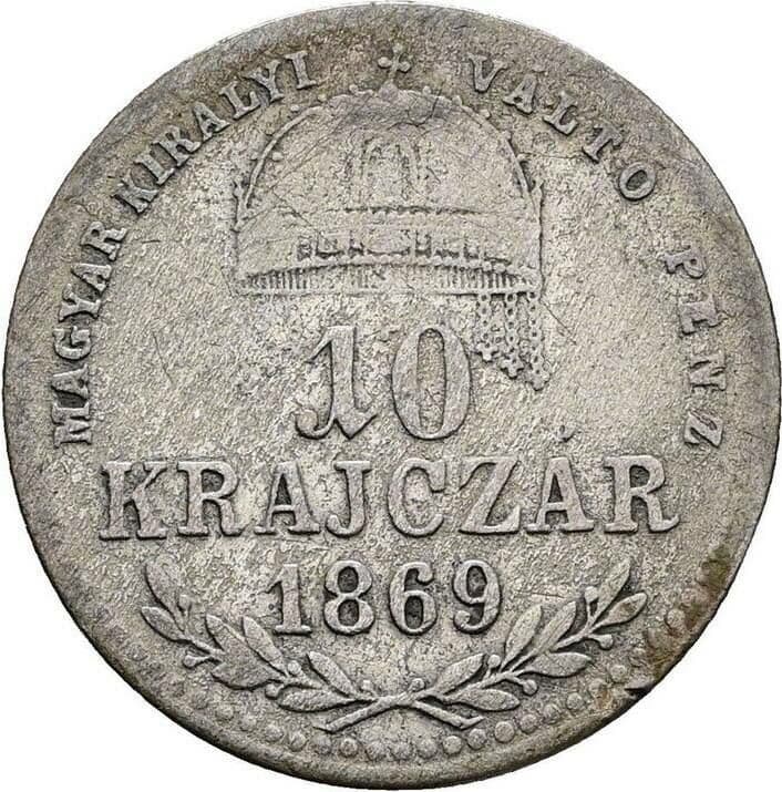 10 Krajczar Franz Joseph I. 1848-1916 1869 KB – Rückseite