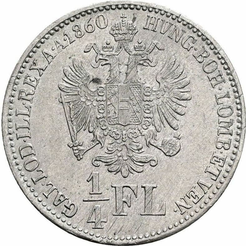 1/4 Gulden Franz Joseph I. 1848-1916 1860 B Kremnitz – Rückseite