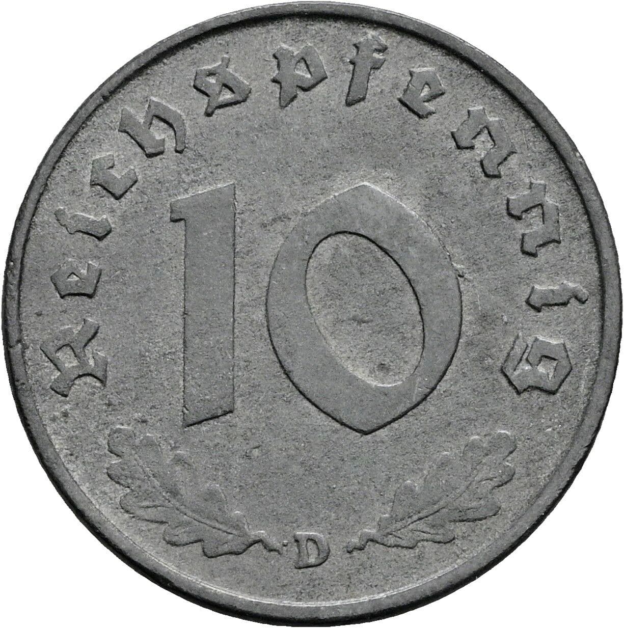 10 Reichspfennig 1943 D – Vorderseite