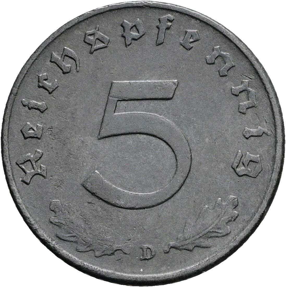 5 Reichspfennig 1942 D – Vorderseite