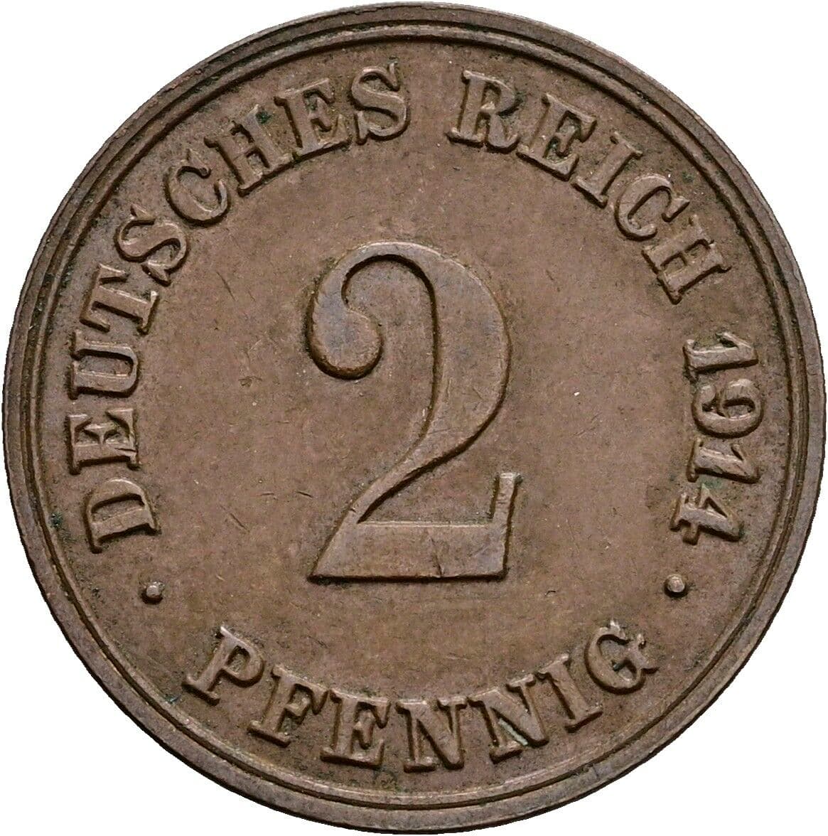 2 Pfennig 1914 E – Vorderseite