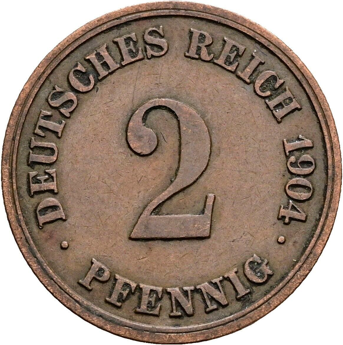 2 Pfennig 1904 E – Vorderseite