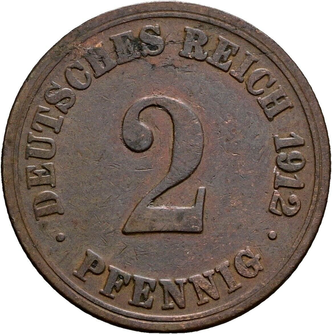 2 Pfennig 1912 A – Vorderseite