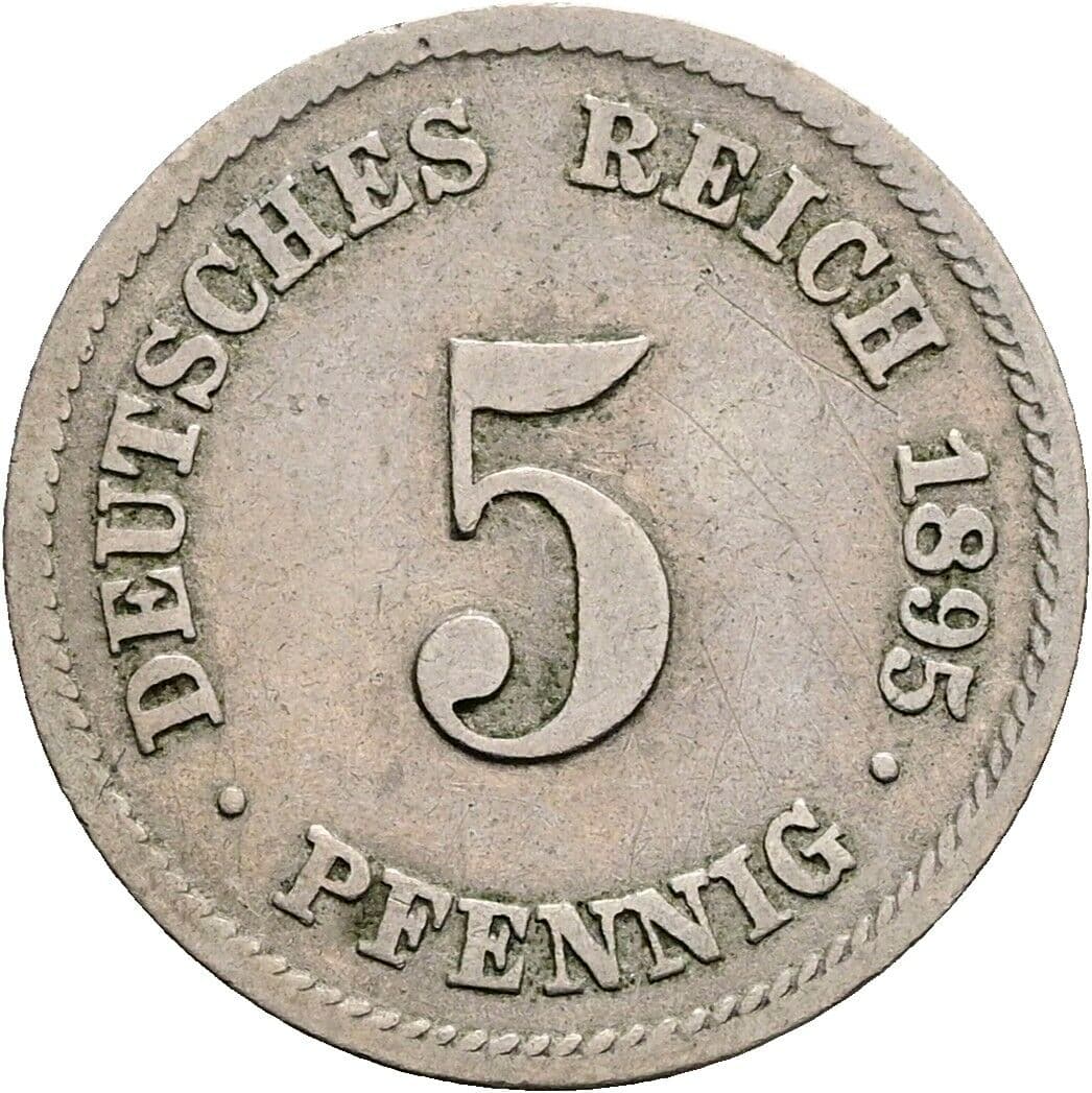 5 Pfennig 1895 F – Vorderseite
