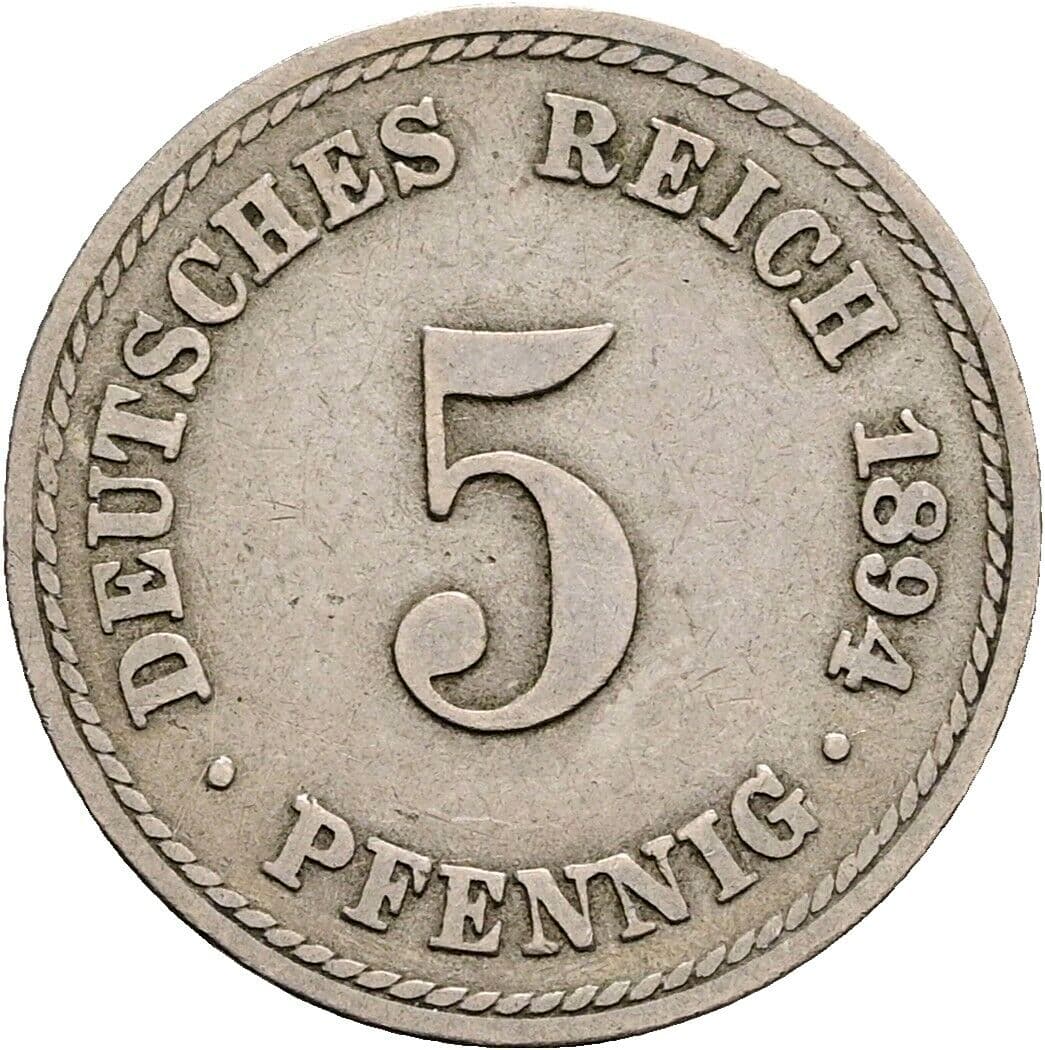 5 Pfennig 1894 A – Vorderseite