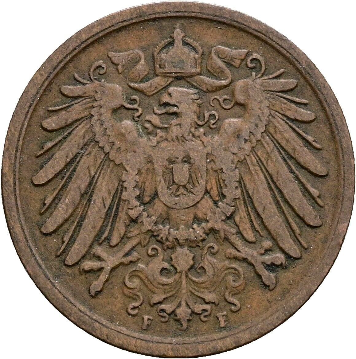 2 Pfennig 1904 F – Rückseite